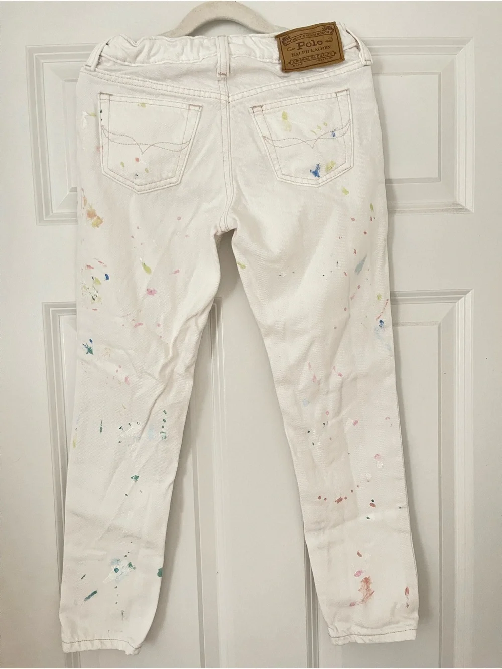 Polo Ralph Lauren Kids White Paint-Splatter Jeans